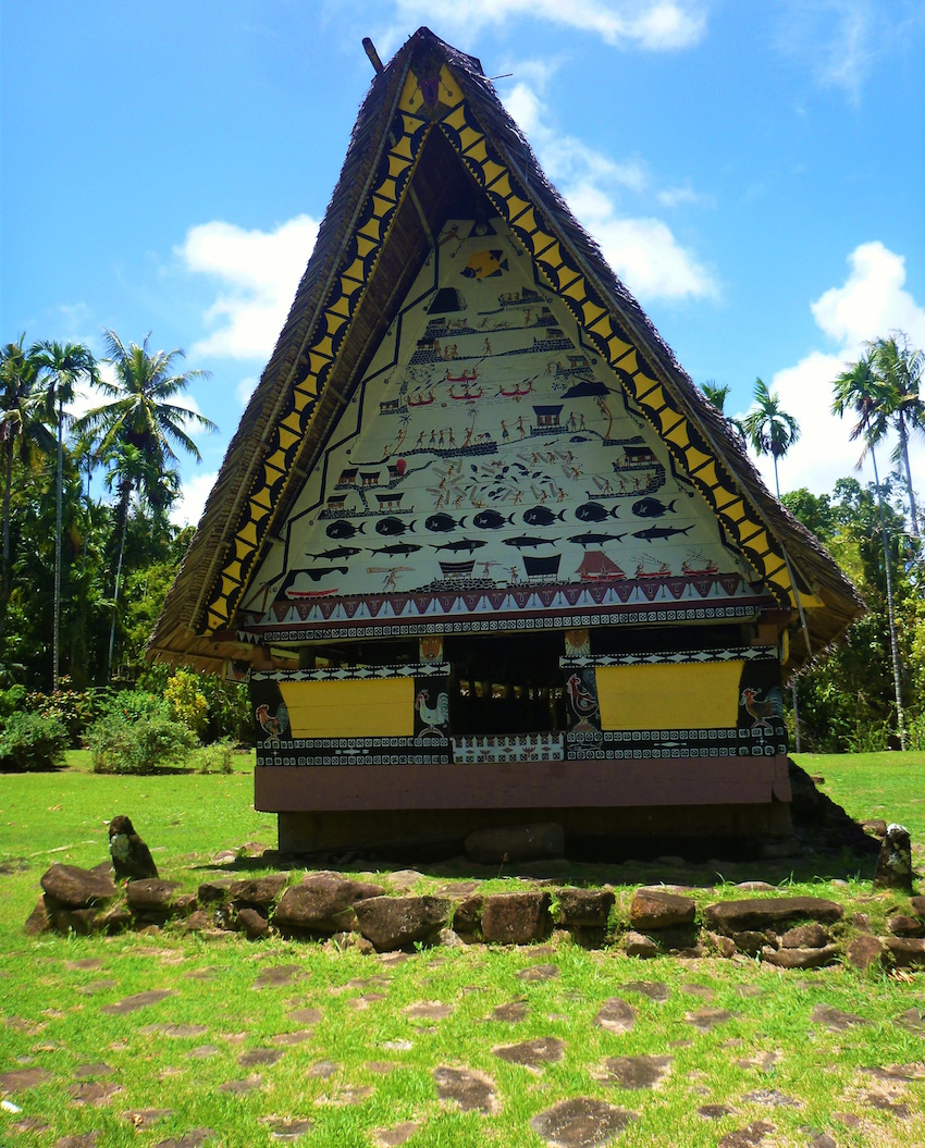 Casa Traditional Palaun chamada Bai, na ilha Babeldaob Palau