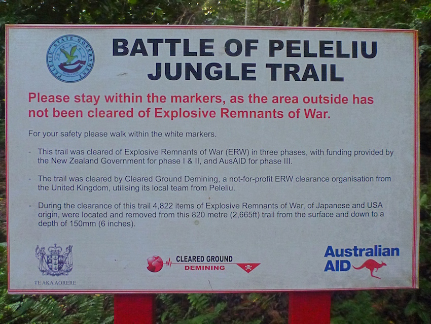 Minas e explosivos em Peleliu Palau
