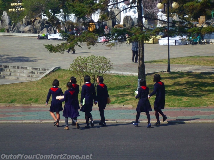North Korean schoolgirl children Pyongyang