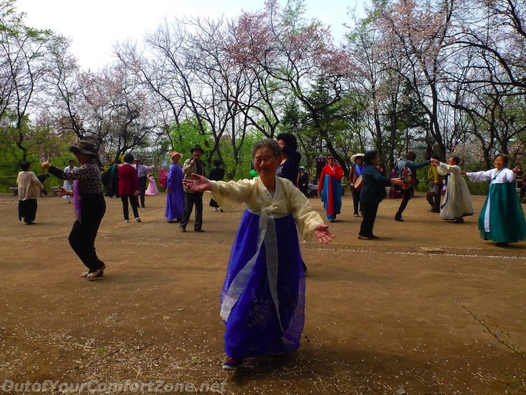 Dance party at park Pyongyang North Korea kim il-sung birthday celebration