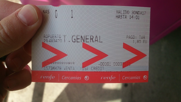 Malaga Airport Train ticket 