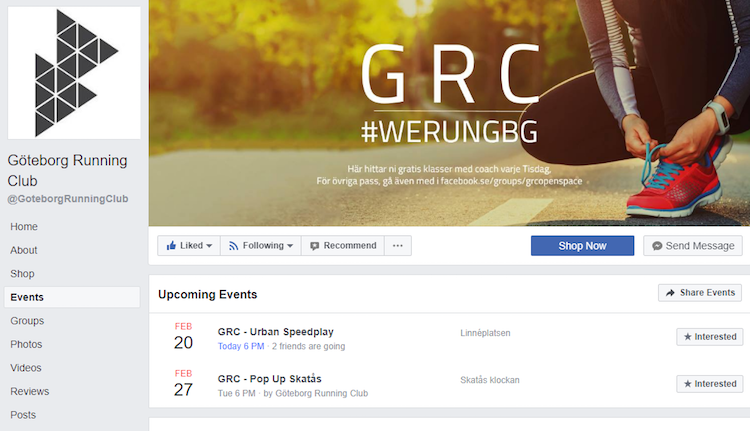 Gothenburg Running Club Facebook page