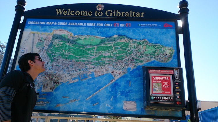 Gibraltar map welcome sign