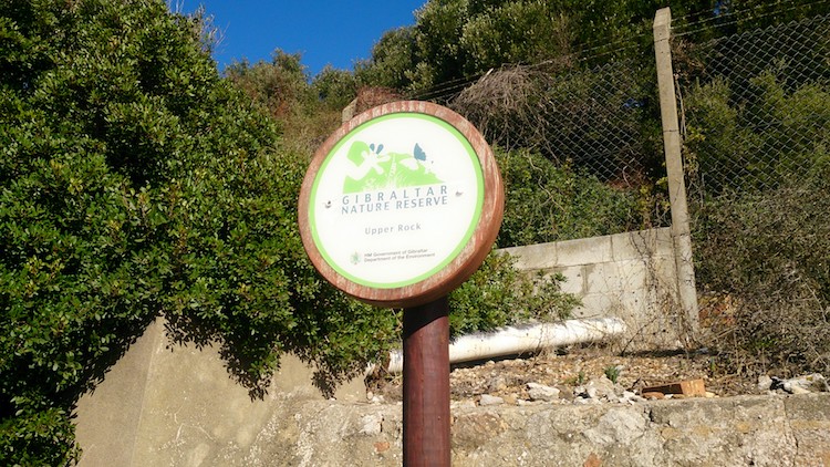 Gibraltar upper rock nature reserve sign