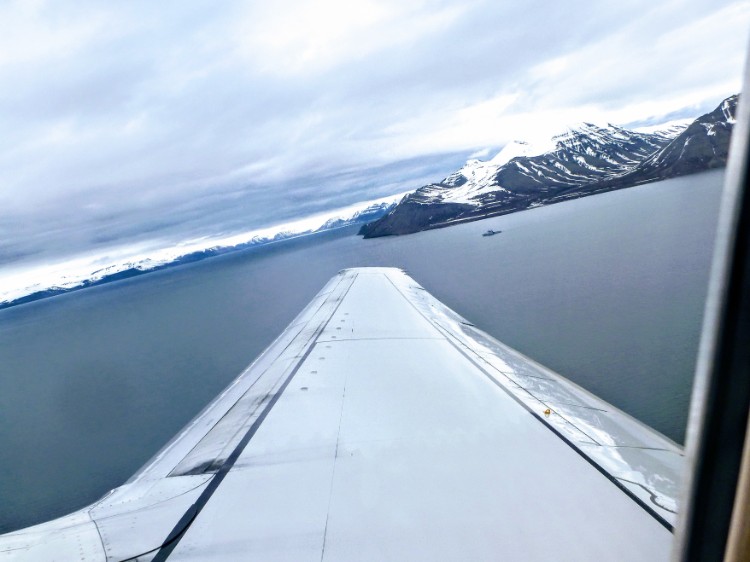 Plane aerial view Svalbard