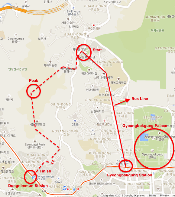 Inwangsan Mountain Map