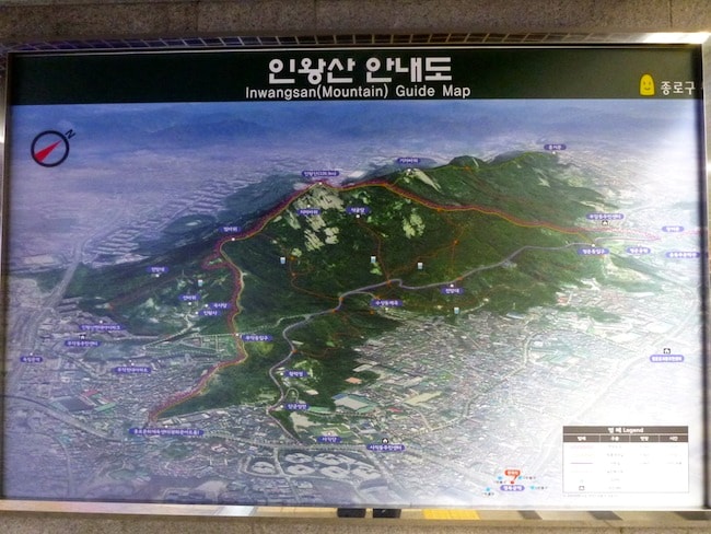 Inwangsan Mountain Map