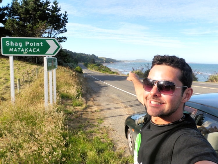 Shag Point Road Sign New Zealand