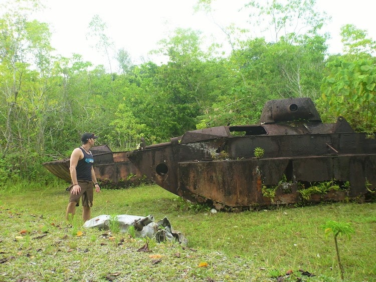 Old Combat Tanks from the Second World War Battle in Peleliu, Palau