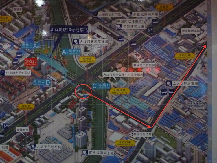Bus Terminal Beijing Muxiyuan (木樨园客运站) map