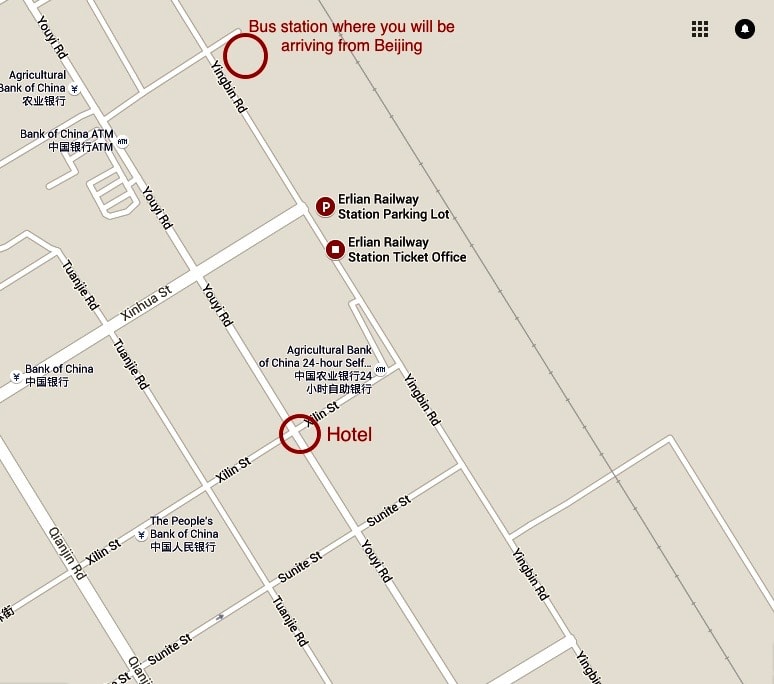 Erlian Erenhot Bus terminal map
