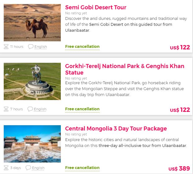 Best attractions in Mongolia