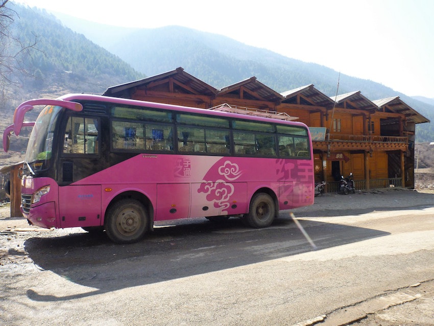 Bus between Shangri-La and Litang in China/Tibet