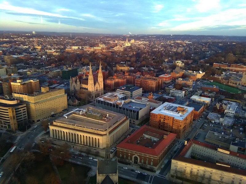 View from the top of the Cathedral of Learning Pittsburgh
