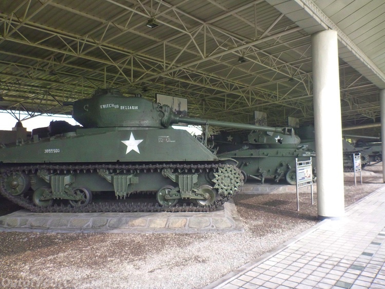 An American tank destroyed by the North Koreans and captured during the Korean War 