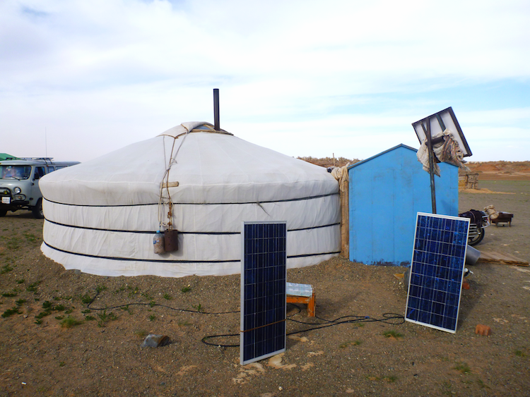 Mongolia ger solar panels 
