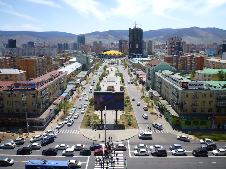 Mongolia Ulaanbaatar view downtown