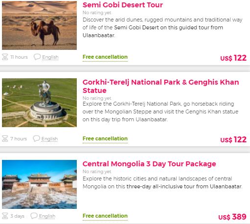 Best attractions in Mongolia