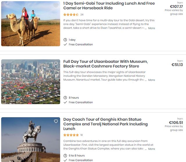 Best attractions in Mongolia