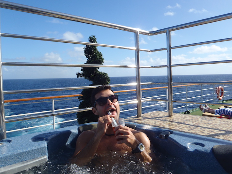 bebendo da Jacuzzi