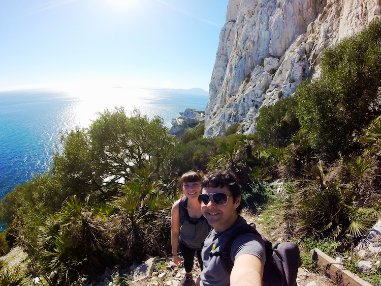 view from Gibraltar rock Mediterranean steps trail