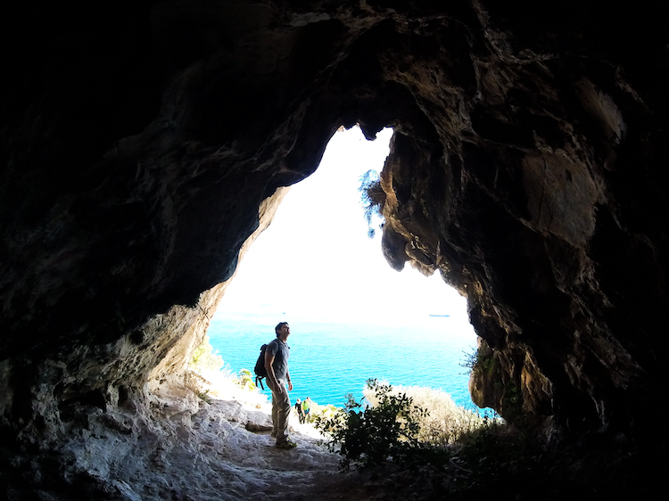 view from Gibraltar rock Mediterranean steps trail cave