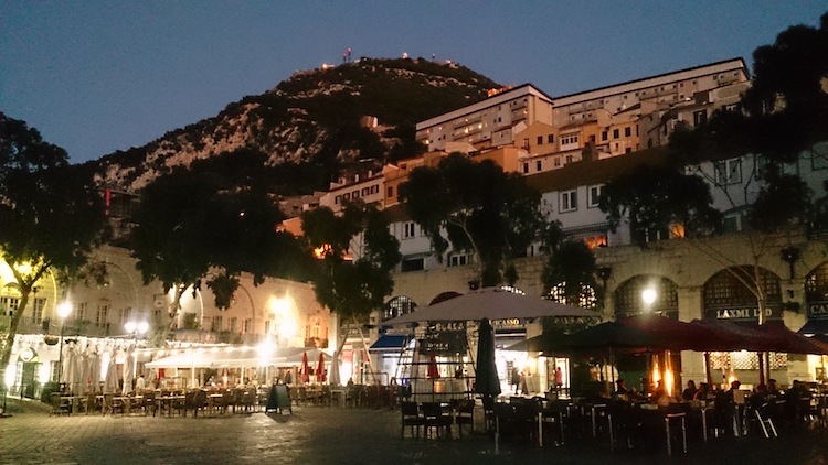 Gibraltar casemates main square at night