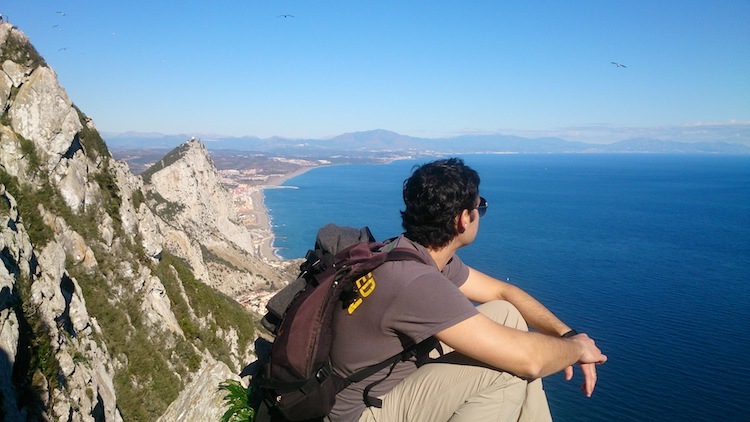 view from Gibraltar rock Mediterranean steps trail