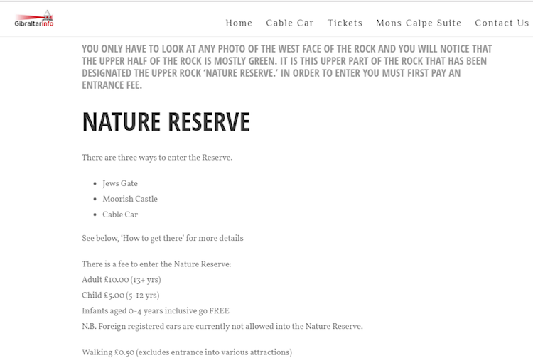 gibraltar nature reserve info