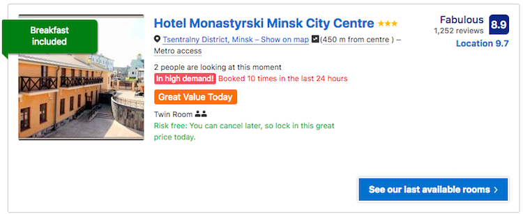 Hotel Monastyrski Minsk City Centre Belarus