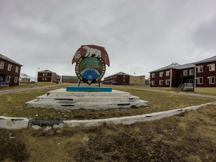 Abandoned center of Pyramiden Svalbard