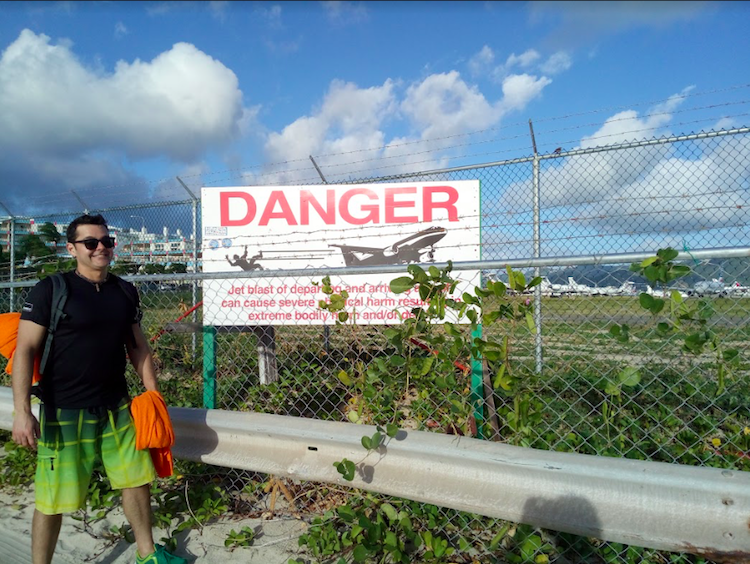 Saint Martin Airport Danger Sign