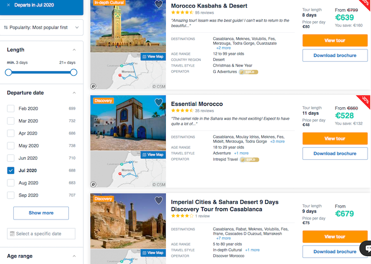 Websites to Compare and Buy Tours