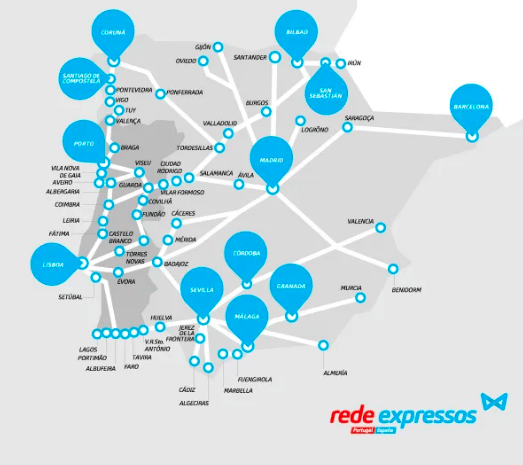 rede expressos portugal itinerary