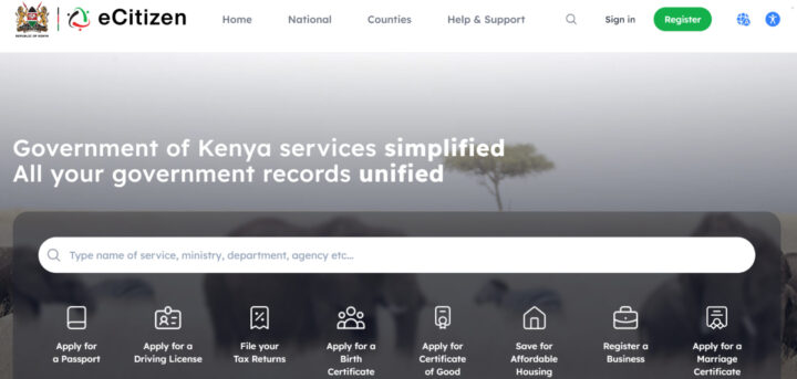 Kenya’s e-Citizen platform 