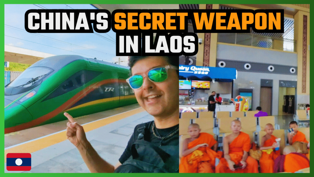 Chinese train in Laos