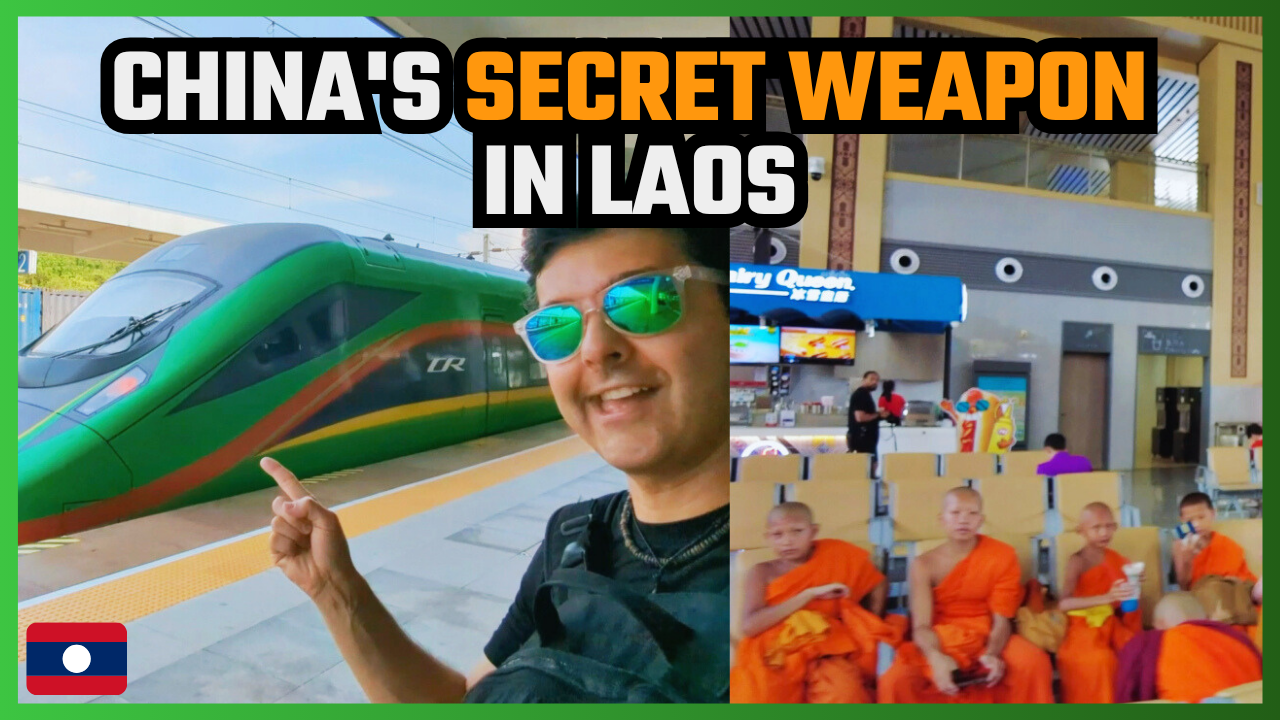 Chinese train in Laos